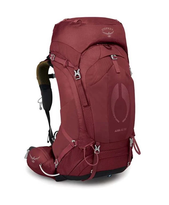 Osprey Aura AG 50L Womens Hiking Backpack β Berry Sorbet Red β XS/S