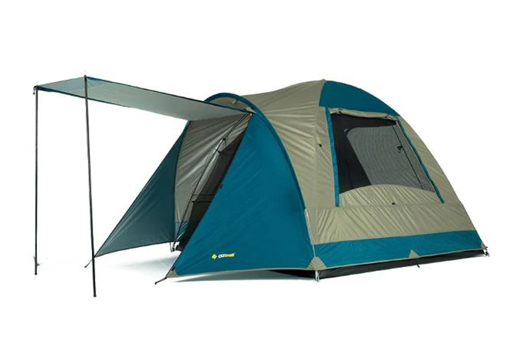 OZtrail Tasman 4V 4-Person Dome Tent β Light Grey/Blue