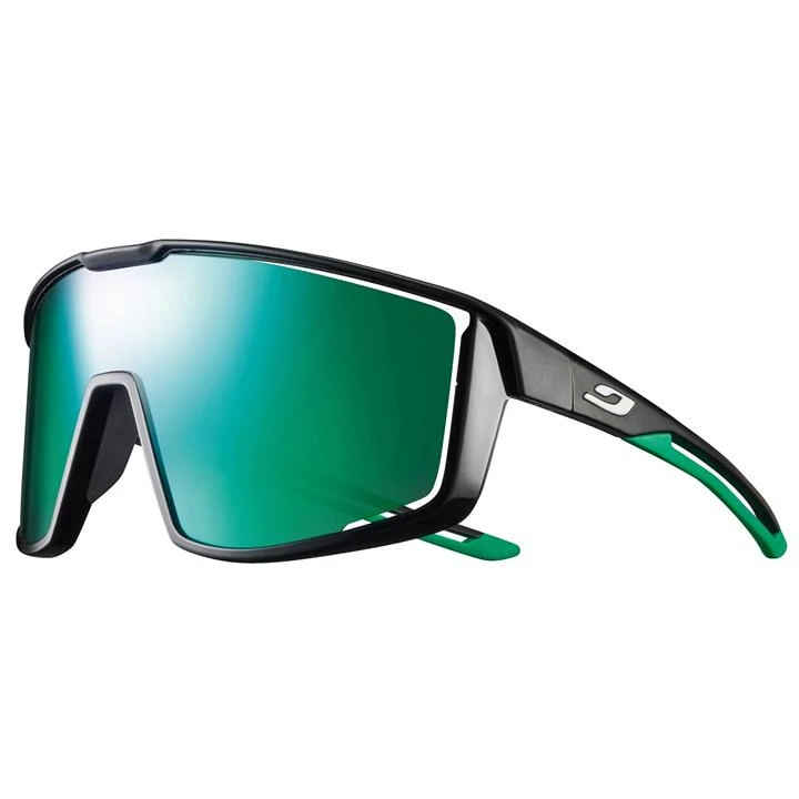 Julbo Fury Reactiv Performance Sunglasses β Shiny Black/Green β Spectron 3 Colour Flash