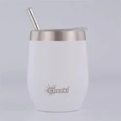Cheeki Insulated Wine Tumbler With Straw – 320ml – Spirit White