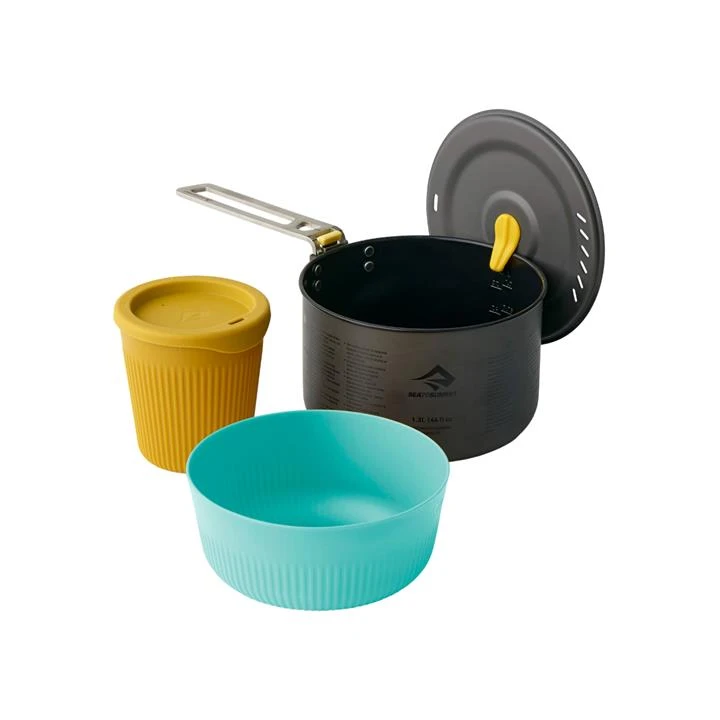 Sea To Summit Frontier 3 Piece Ultralight One Pot 1 Person Cook Set β 1.3L Pot W/ S Bowl And Cup